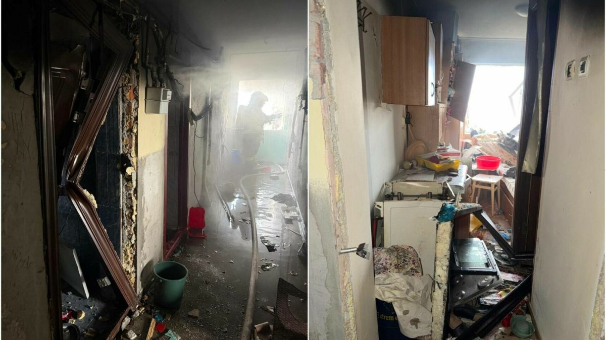 Explozie urmată de incendiu într-un bloc din Balș. Două persoane rănite, zeci de locatari evacuați. A fost activat Planul Roșu de Intervenție