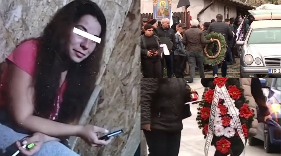 Mihaela, tânăra ucisă de fostul soț, a fost înmormântată sub pază. Polițiștii și jandarmii au asigurat desfășurarea funeraliilor.