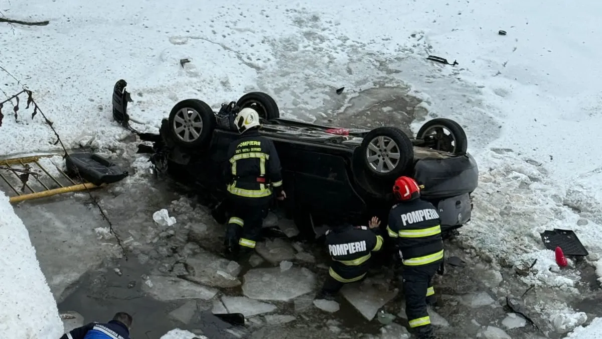 Un minor de 14 ani, fiu de preot, a murit după accidentul din Vatra Dornei, de Bobotează. Mașina a ajuns în râul Bistrița