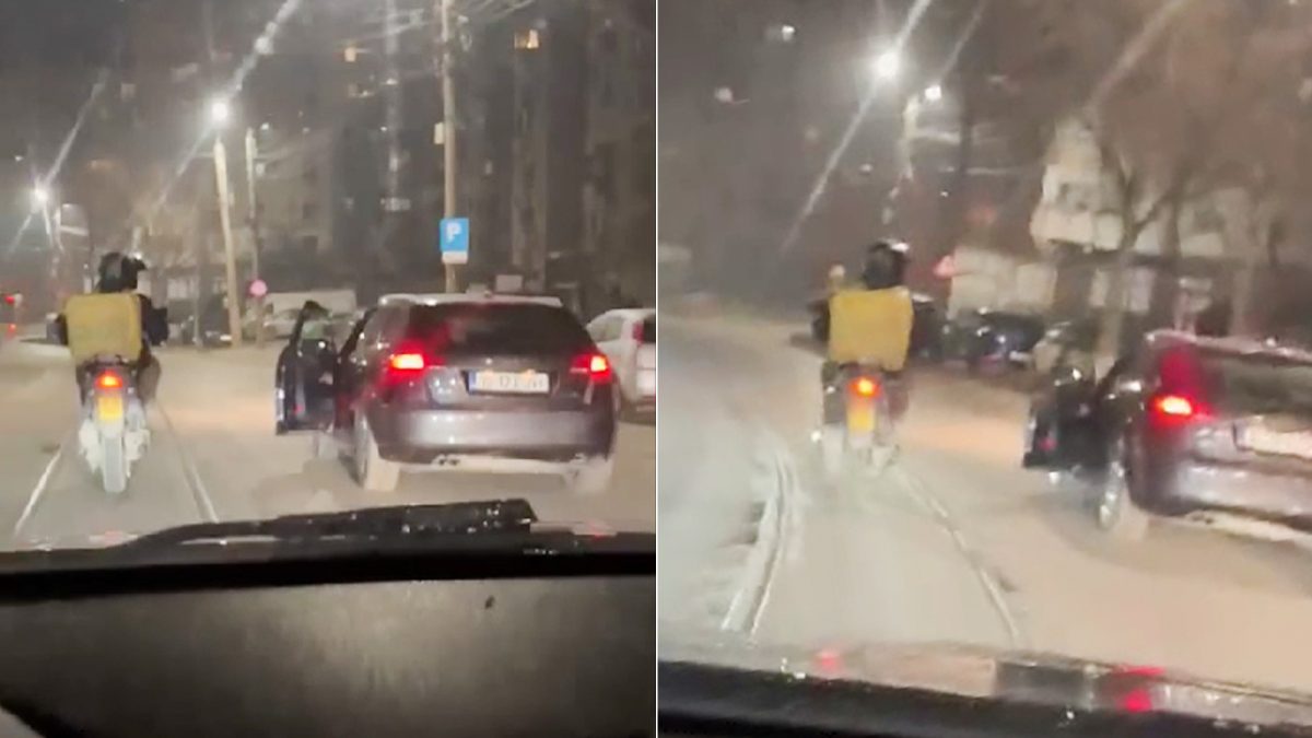 Șoferul care a șicanat un curier de la Glovo riscă să fie acuzat de tentativă de omor. Polițiștii rutieri au început să facă verificări