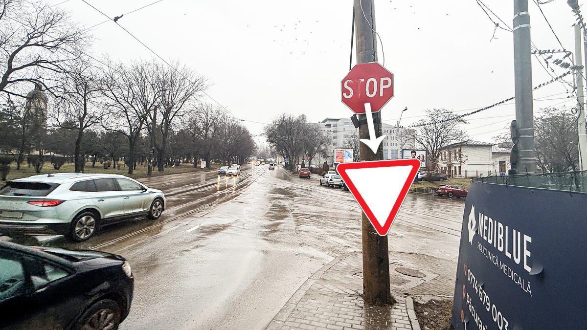 Indicatorul „STOP” de pe strada Elena Doamna va fi înlocuit cu semnul „Cedează trecerea”. Decizia a fost luată deoarece niciun șofer nu îl respecta