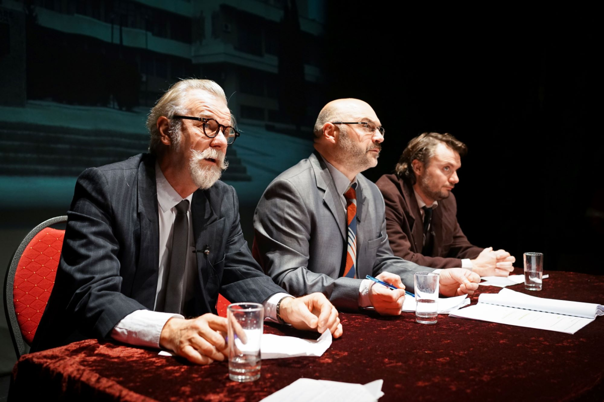 „A fost sau n-a fost?”, în regia lui Ion Sapdaru, pe scena Teatrului Național din Iași. Montarea a fost gândită ca un omagiu pentru Teodor Corban
