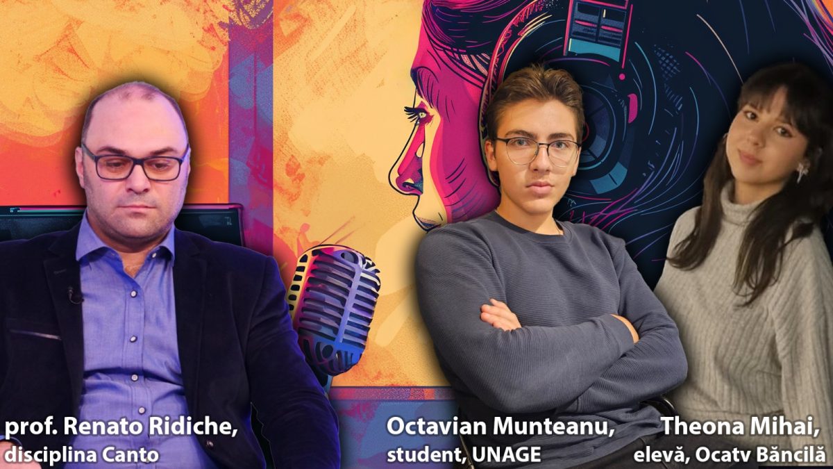 Studio-Educațional BZI LIVE alături de prof. Renato Ridiche, disciplina Canto – Colegiul Național de Artă „Octav Băncilă” din Iași alături de Theona Mihai, clasa a XI-a și Octavian Munteanu, student anul I – Universitatea Națională de Arte „George Enescu” din Iași