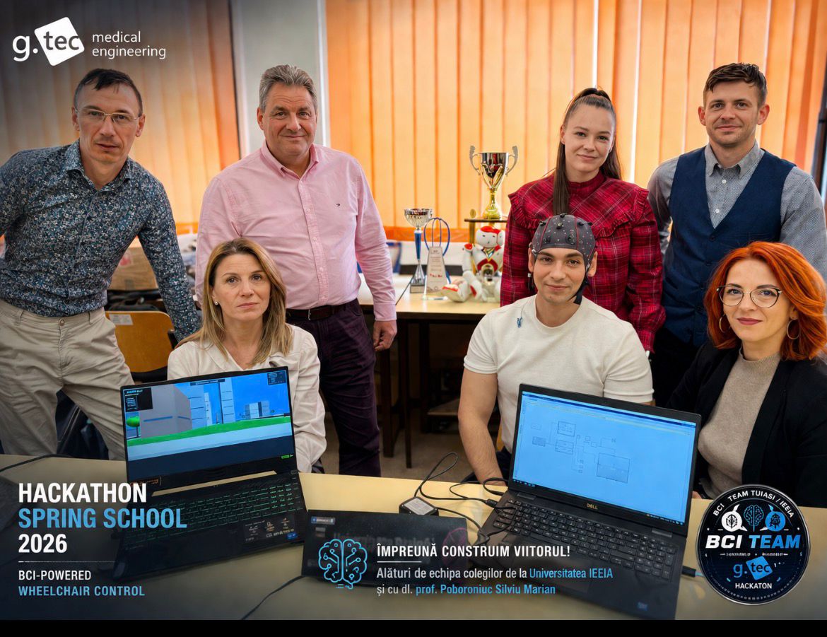TUIASI, prezentă la BR41N.IO Global Hackathon 2026 cu un proiect inovator de control neuronal al unui scaun cu rotile