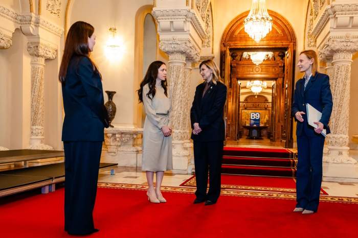 Ce ținute au purtat Mirabela Grădinaru și Olena Zelensky la summitul B9. Imagini cu cele două