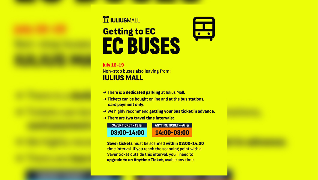 De la Iulius Mall Cluj, direct la Electric Castle: autobuzele circulă nonstop spre Bonțida