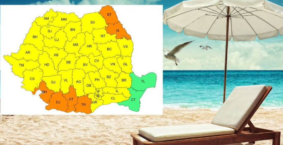 România, lovită de un nou val de caniculă. Șase județe, sub Cod portocaliu, iar meteorologii anunță ploi și vijelii