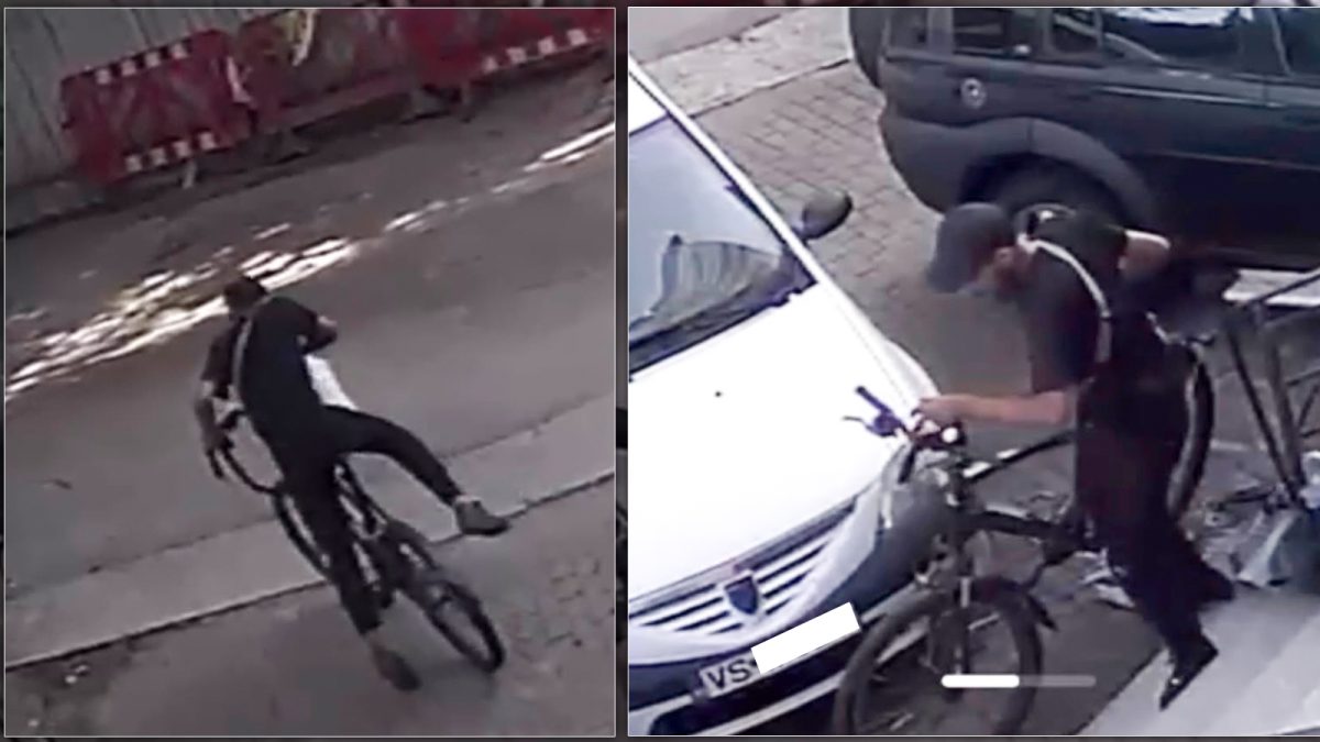 Val de furturi de biciclete la Iași! Un tânăr a surprins hoțul chiar pe camerele de supraveghere