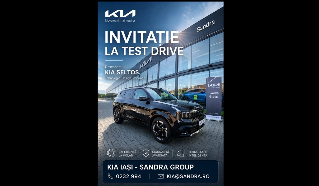 Noul KIA Seltos la KIA IAȘI – SANDRA GROUP: SUV premium la un preț surprinzător