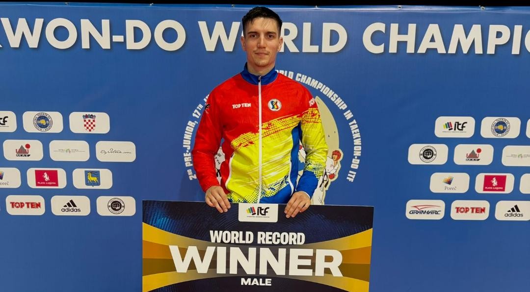 Andrei Ionuț Chiriac, record mondial la Cupa Mondială de Taekwon-Do de la Benidorm. Românul a sărit 2,92 metri
